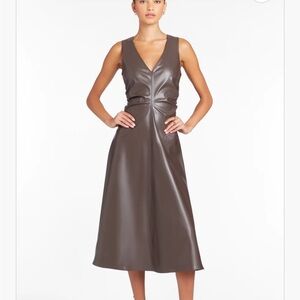 Amanda Uprichard Sabal Dress In Faux Leather